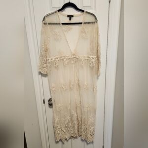 Torrid Cream Lace Detail Cover Up